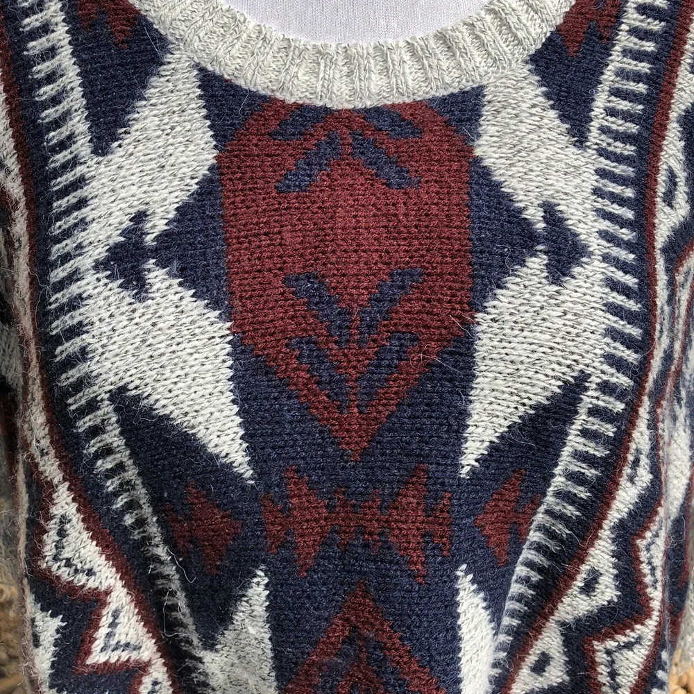 Elodie Poncho Mohair Boho Western Poncho Fringe Sweater Small‎ Southwest Hippie